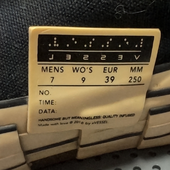 VesseL USA Black and Cream Distressed Sneakers - Picture 3 of 8